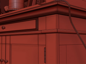 versailles bookcase with ladder in black maisons du monde 3D Модель