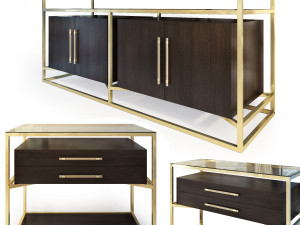 hooker curata sideboard nightstand 3D Model