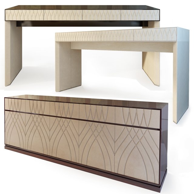 smania jersey rasha sideboard console - dresser 3D Model .c4d .max .obj .3ds .fbx .stl .blend 