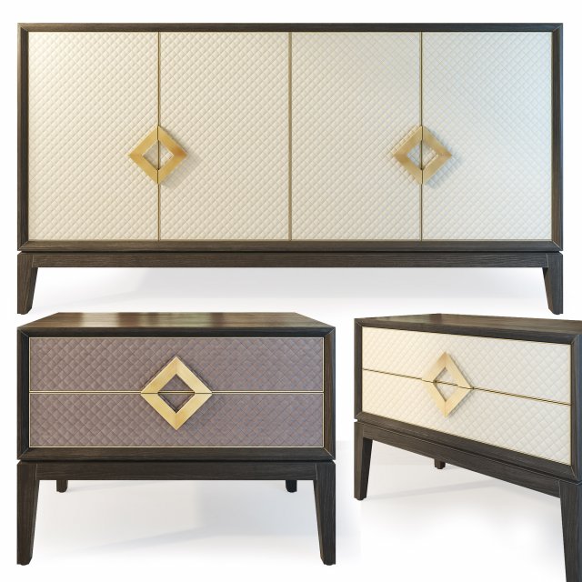 sideboard nightstand laurent the sofa and chair company 3D Model .c4d .max .obj .3ds .fbx .stl .blend