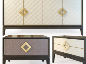 sideboard nightstand laurent the sofa and chair company 3D Model