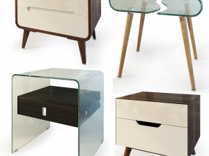 modern nightstand bedside table set imodern Modelo 3D
