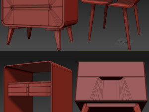 modern nightstand bedside table set imodern 3D Model