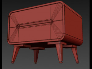 modern nightstand bedside table set imodern 3D Model