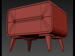 modern nightstand bedside table set imodern 3D Model