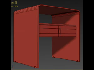 modern nightstand bedside table set imodern 3D Model