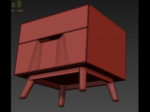 modern nightstand bedside table set imodern 3D Model