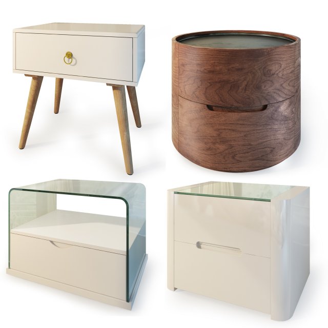 modern nightstand bedside table set 2 imodern 3D 模型 .c4d .max .obj .3ds .fbx .stl .blend 