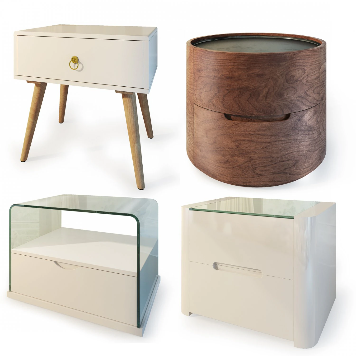 modern nightstand bedside table set 2 imodern 3D Model .c4d .max .obj .3ds .fbx .stl .blend 