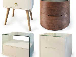 आधुनिक नाइटस्टैंड बेडसाइड टेबल सेट 2 इमॉडर्न 3D मॉडल