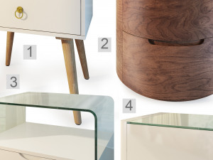 modern nightstand bedside table set 2 imodern 3D 模型