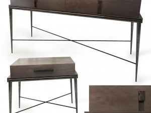 콘솔과 침대 옆 테이블 langham 소파 의자 3D 모델