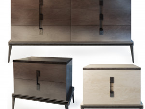 langham dresser nightstand the sofa chair company 3D Model