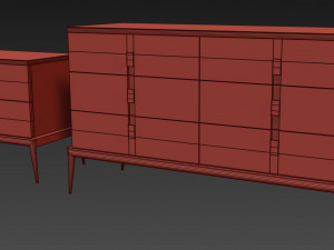 langham dresser nightstand the sofa chair company 3D Model