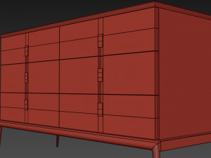 langham dresser nightstand the sofa chair company 3D Model