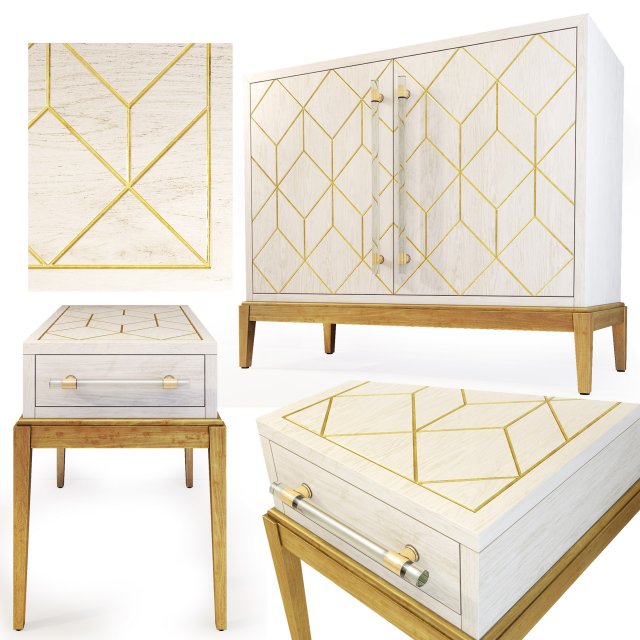 sideboard nightstand perrine bassett mirror Modelo 3D .c4d .max .obj .3ds .fbx .stl .blend 