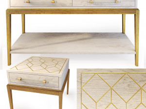 console perrine bassett mirror 3D Model