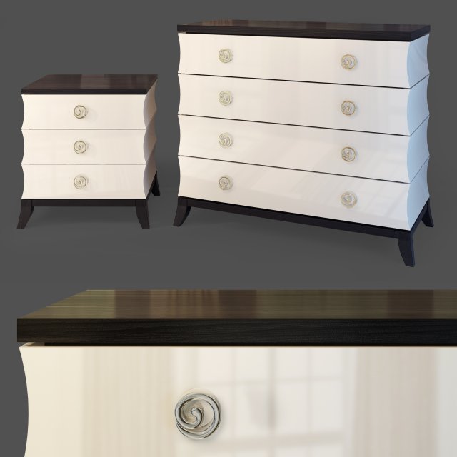 evelyn dresser nightstand 3D 模型 .c4d .max .obj .3ds .fbx .stl .blend 