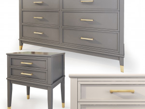 westerleigh dresser nightstand by cosmopolitan 3D Model