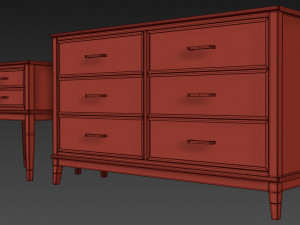 westerleigh dresser nightstand by cosmopolitan 3D Model