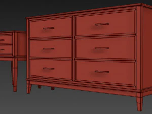 westerleigh dresser nightstand by cosmopolitan 3D Model