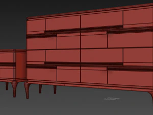 dresser bedside table dilan by ar arredamenti 3D Model
