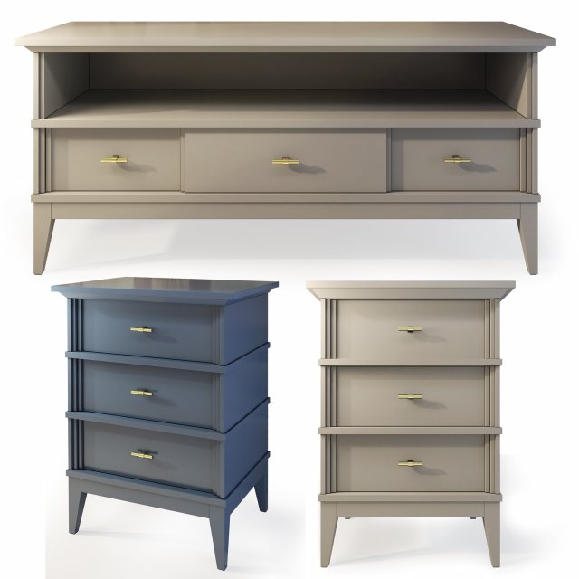 manhattan tvstand nightstand by wonderwood Model 3D .c4d .max .obj .3ds .fbx .stl .blend 