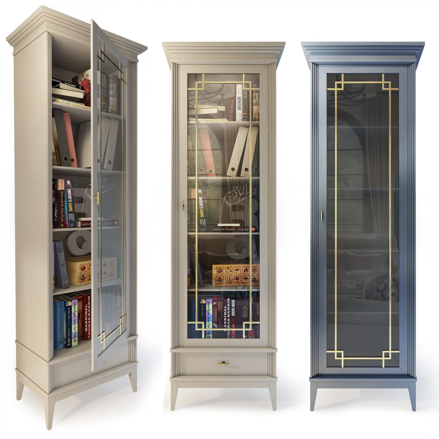 manhattan showcase bookcase by wonderwood 3D Model .c4d .max .obj .3ds .fbx .stl .blend 