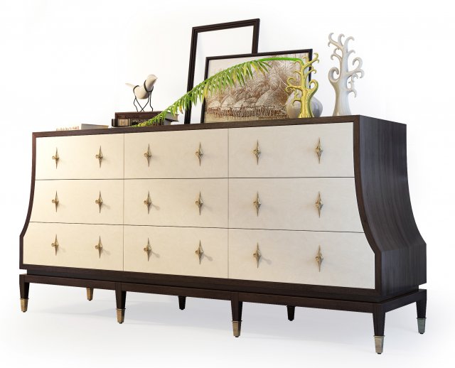 sideboard ambella home Model 3D .c4d .max .obj .3ds .fbx .stl .blend 