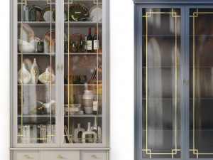 showcase 2 glass doors wonderwood 3D Model