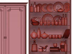 showcase 2 glass doors wonderwood 3D Model