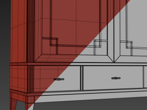 showcase 2 glass doors wonderwood 3D Model