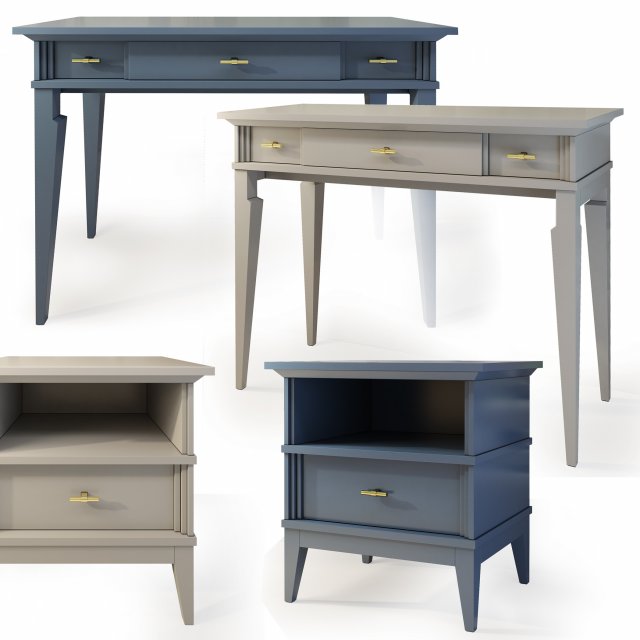 console table and nightstand manhattan by wonderwood 3D Model .c4d .max .obj .3ds .fbx .stl .blend 