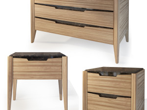 dresser and nightstand anniversary by moletta 3D Model