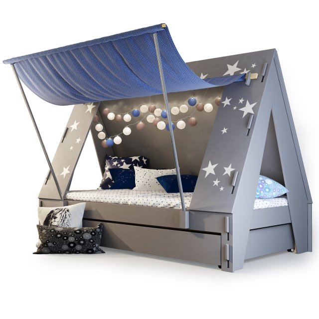 mathy by bols kids tent cabin bed with trundle drawer 3D Model .c4d .max .obj .3ds .fbx .stl .blend 