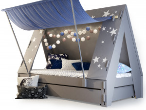 mathy by bols kids tent cabin bed with trundle drawer 3D Model
