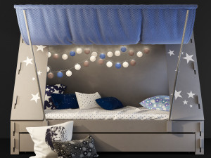 mathy by bols kids tent cabin bed with trundle drawer 3D Model
