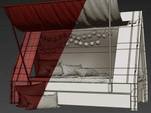 mathy by bols kids tent cabin bed with trundle drawer 3D Model