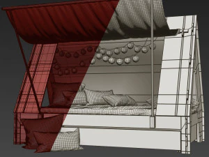mathy by bols kids tent cabin bed with trundle drawer 3D Model
