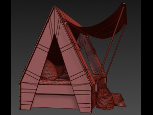 mathy by bols kids tent cabin bed with trundle drawer 3D Model