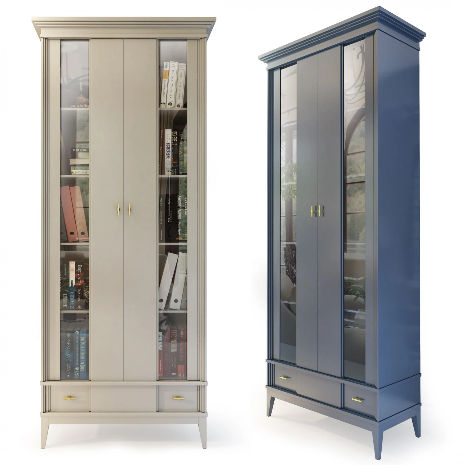 bookcase two-door manhattan by wonderwood 3D Model .c4d .max .obj .3ds .fbx .stl .blend