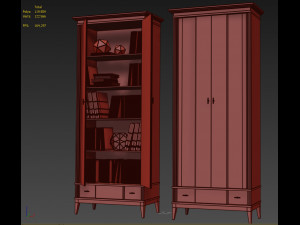 bookcase two-door manhattan by wonderwood 3Dモデル