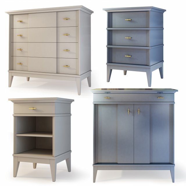 manhattan dresser nightstand by wonderwood Model 3D .c4d .max .obj .3ds .fbx .stl .blend 