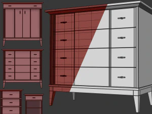 manhattan dresser nightstand by wonderwood 3D Model