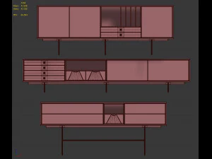 aura tv stand sideboard by treku 3D Model