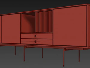 aura tv stand sideboard by treku 3D Model