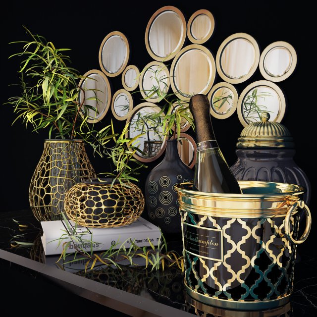 decor set ice bucket 3D Модель .c4d .max .obj .3ds .fbx .stl .blend 
