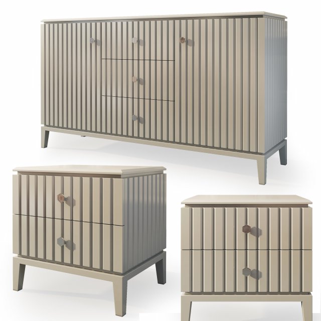 miller sideboard nightstand by icon design Model 3D .c4d .max .obj .3ds .fbx .stl .blend 
