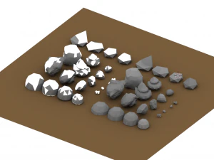 lowpoly fox wolf trees 3D Model