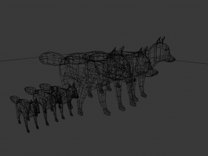 lowpoly fox trees 3D मॉडल